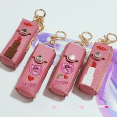 Bóp móc khóa da đựng son