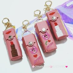 Bóp móc khóa da đựng son