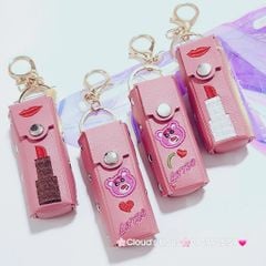 Bóp móc khóa da đựng son