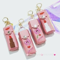 Bóp móc khóa da đựng son