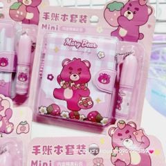 Set Sổ Mini Móc khóa Gấu Dâu Lotso Kèm Bút