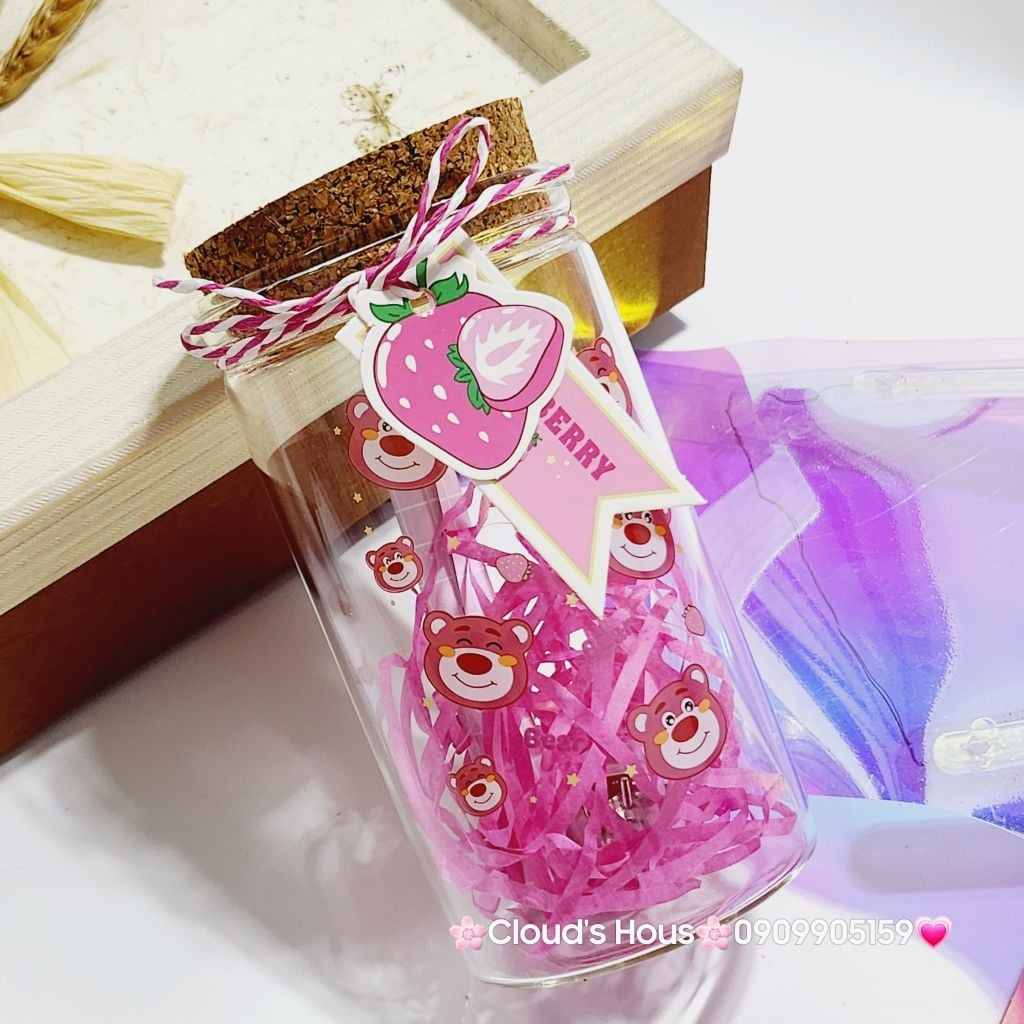 Lọ điều ước trang trí Gấu Dâu Lotso có đèn