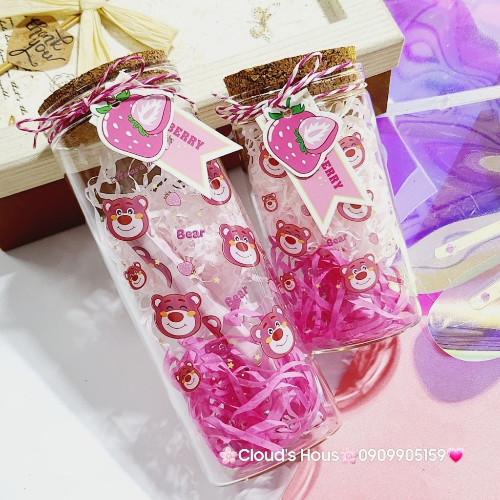 Lọ điều ước trang trí Gấu Dâu Lotso có đèn