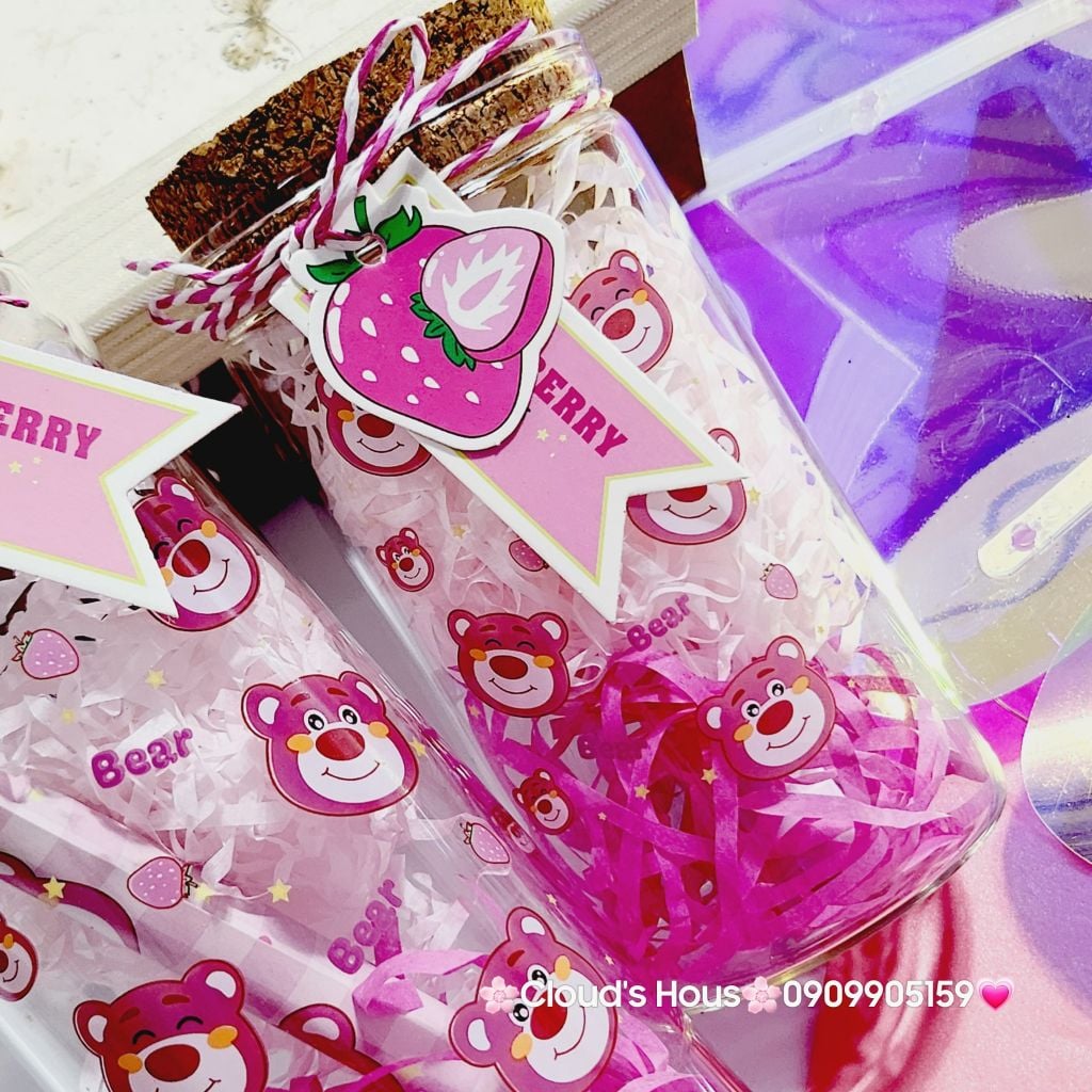 Lọ điều ước trang trí Gấu Dâu Lotso có đèn