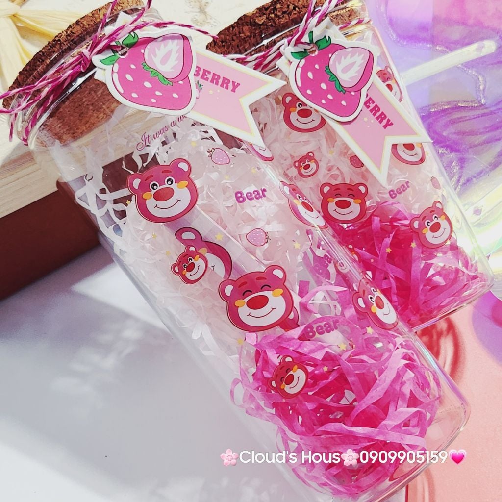 Lọ điều ước trang trí Gấu Dâu Lotso có đèn