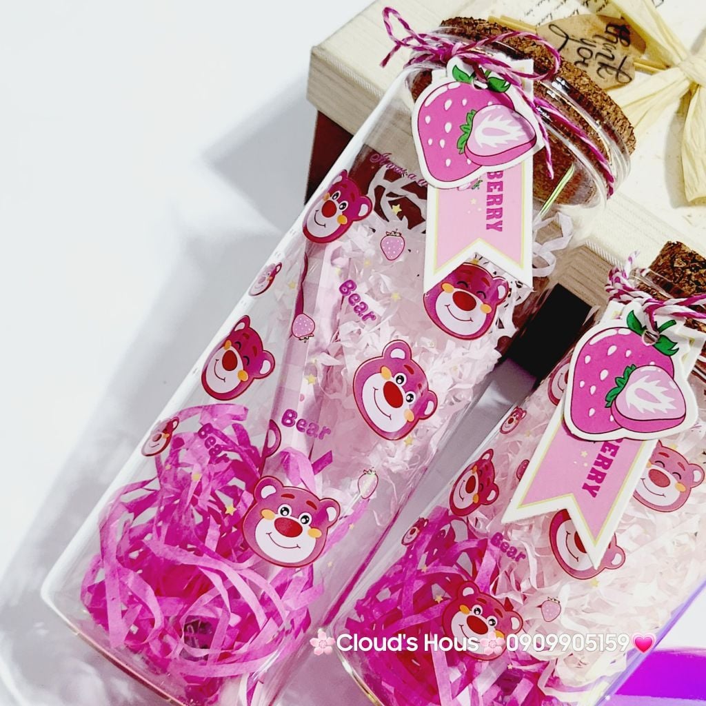 Lọ điều ước trang trí Gấu Dâu Lotso có đèn