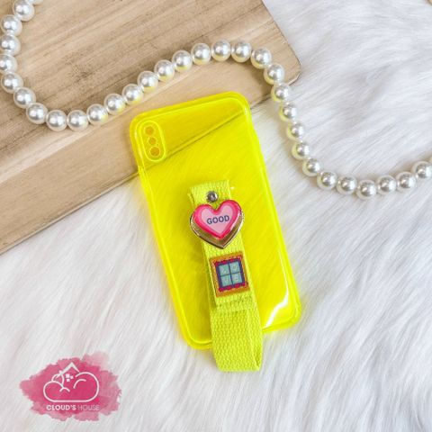 Case Ốp điện thoại iPhone Xanh Neon Trong dẻo Chống dựng vải