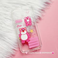 Case Ốp điện thoại iPhone Lotso Gấu dâu mẫu lẻ trong nút nổi iPhone 13Pro/14Plus