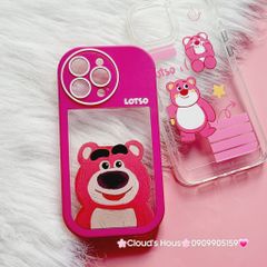 Case Ốp điện thoại iPhone Lotso Gấu dâu mẫu lẻ trong nút nổi iPhone 13Pro/14Plus