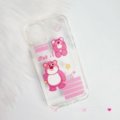 Case Ốp điện thoại iPhone Lotso Gấu dâu mẫu lẻ trong nút nổi iPhone 13Pro/14Plus