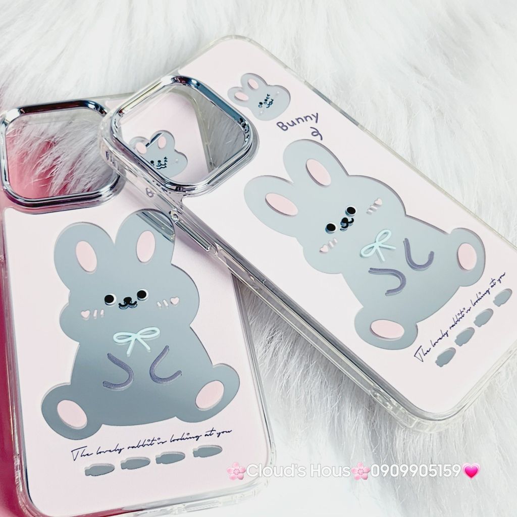 Case Ốp điện thoại iPhone Gương Thỏ Bunny Nút nổi iPhone 14Promax