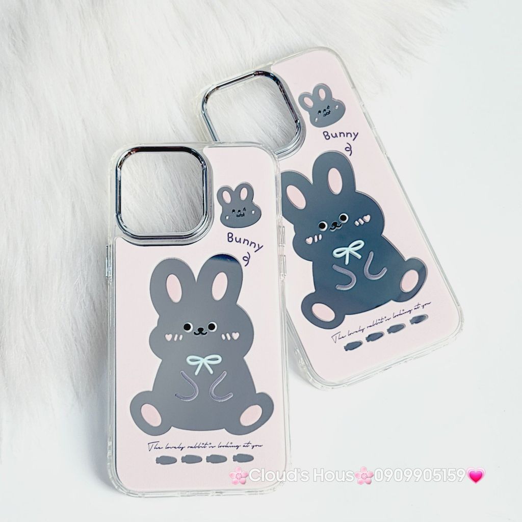 Case Ốp điện thoại iPhone Gương Thỏ Bunny Nút nổi iPhone 14Promax