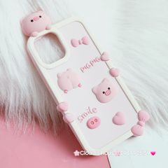 Case Ốp điện thoại iPhone Su dẻo Heo hồng Smile Nổi iPhone 12Pro