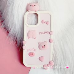 Case Ốp điện thoại iPhone Su dẻo Heo hồng Smile Nổi iPhone 12Pro