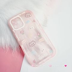 Case Ốp điện thoại iPhone Thỏ Tim Colorful Trong viền phao chống shock iPhone 11/12/13/Pro/Promax