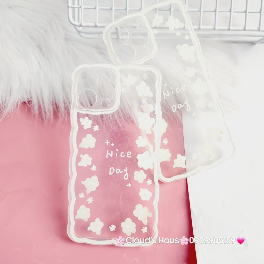 Case Ốp điện thoại iPhone Trong dẻo Nice day viền gợn sóng iPhone 13Promax