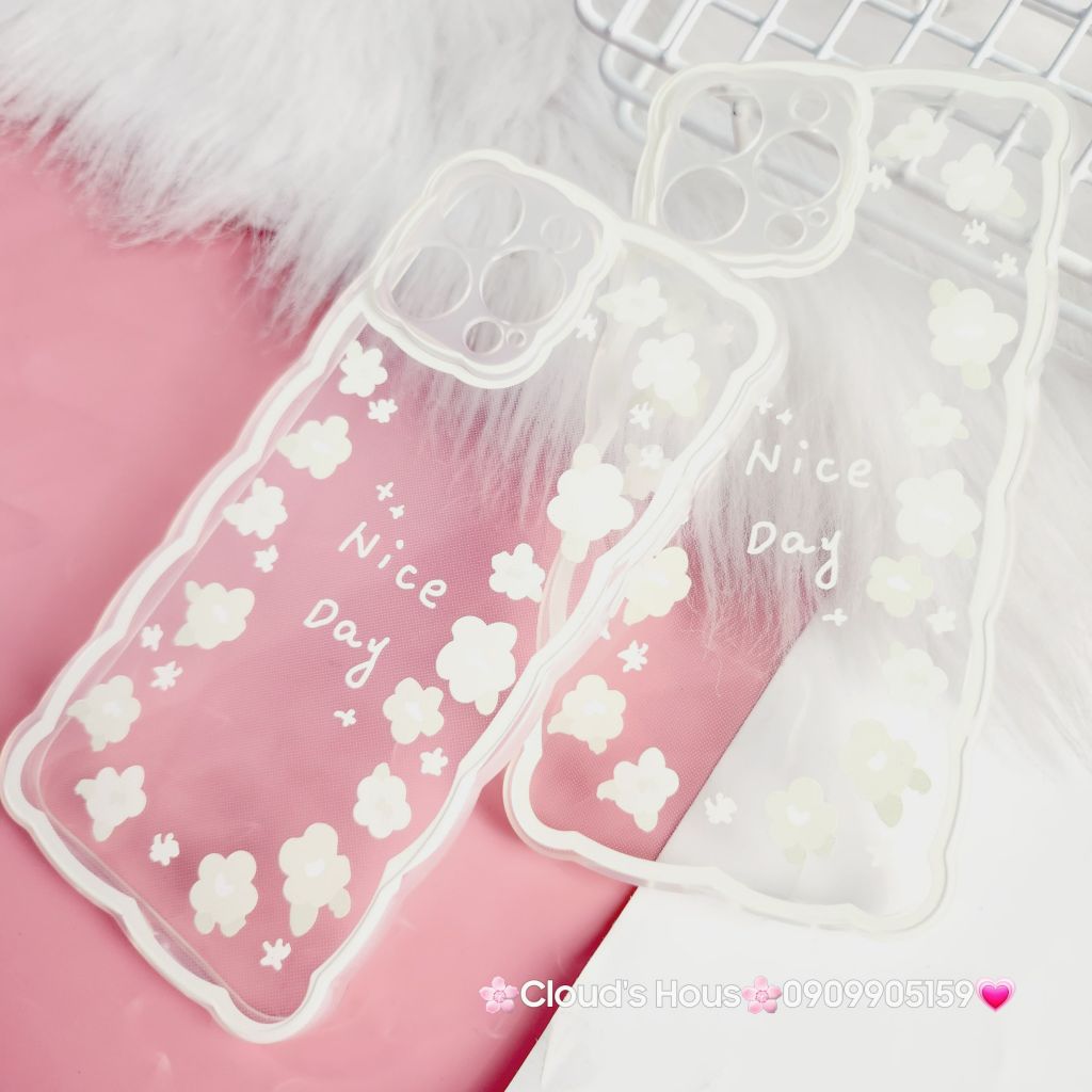 Case Ốp điện thoại iPhone Trong dẻo Nice day viền gợn sóng iPhone 13Promax
