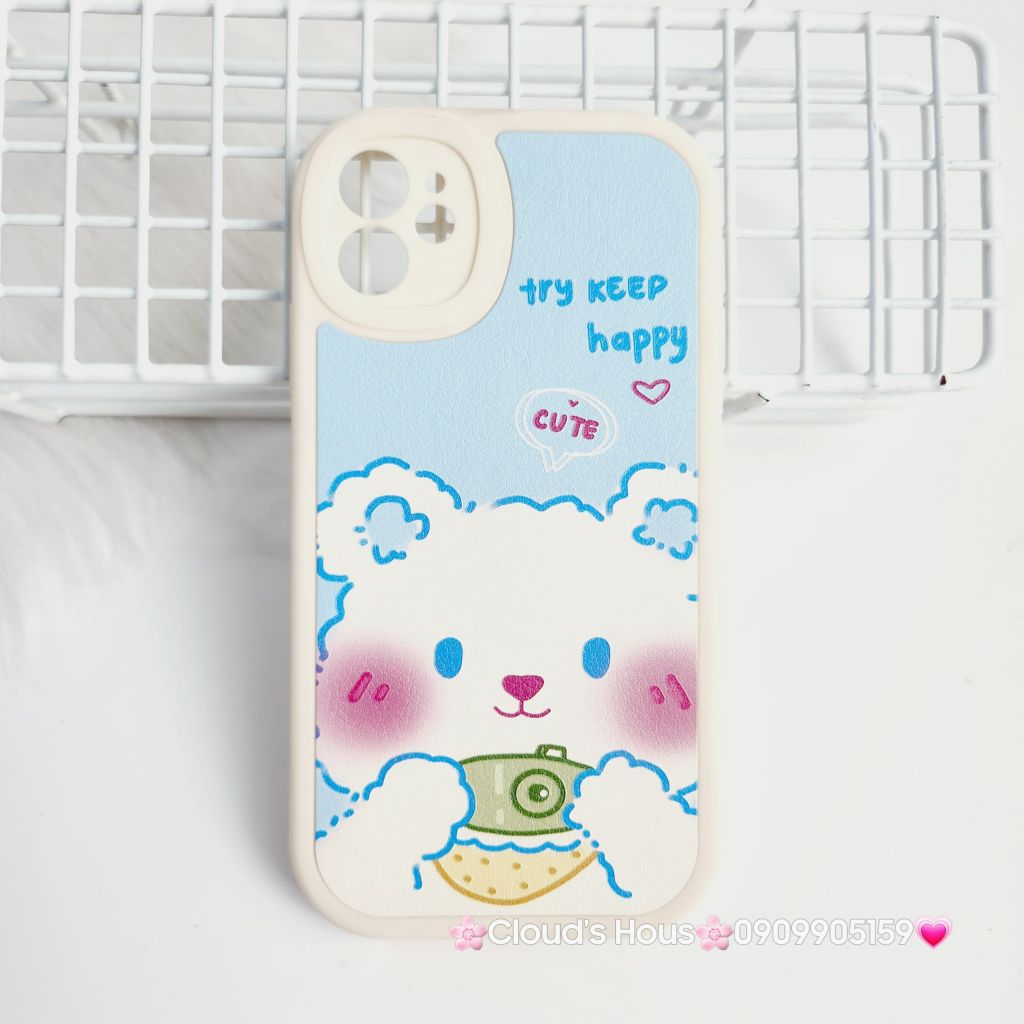 Case Ốp điện thoại iPhone Nhám da kute phôi tròn mẫu lẻ iPhone 11/12/13/Pro/Promax
