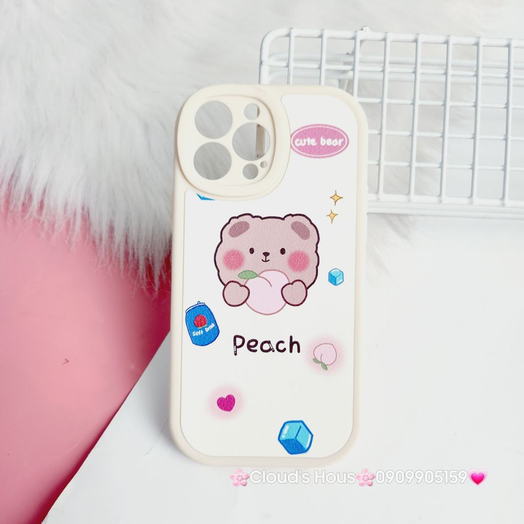 Case Ốp điện thoại iPhone Nhám da kute phôi tròn mẫu lẻ iPhone 11/12/13/Pro/Promax