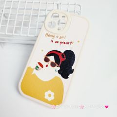Case Ốp điện thoại iPhone Nhám da kute phôi tròn mẫu lẻ iPhone 11/12/13/Pro/Promax