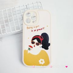 Case Ốp điện thoại iPhone Nhám da kute phôi tròn mẫu lẻ iPhone 11/12/13/Pro/Promax
