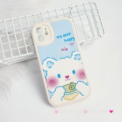 Case Ốp điện thoại iPhone Nhám da kute phôi tròn mẫu lẻ iPhone 11/12/13/Pro/Promax