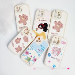 Case Ốp điện thoại iPhone Nhám da kute phôi tròn mẫu lẻ iPhone 11/12/13/Pro/Promax