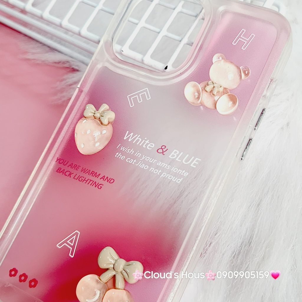 Case Ốp điện thoại iPhone Icon Nổi tone hồng Trong dẻo nút nổi iPhone 13Promax