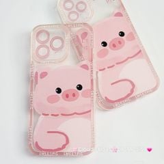 Case Ốp điện thoại iPhone Heo hồng trong dẻo iPhone 12Pro/13Pro