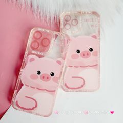 Case Ốp điện thoại iPhone Heo hồng trong dẻo iPhone 12Pro/13Pro