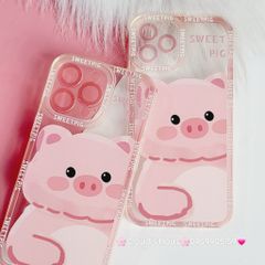 Case Ốp điện thoại iPhone Heo hồng trong dẻo iPhone 12Pro/13Pro
