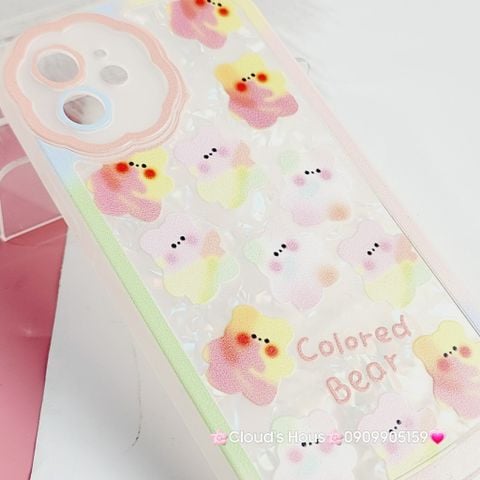 Case Ốp điện thoại iPhone Color Bear trong dẻo cam hoa iPhone 12