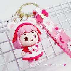 Móc Khoá Bé Gái Cute & Vịt Nâu Cooing Duck