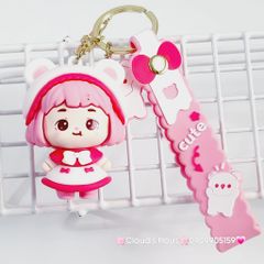 Móc Khoá Bé Gái Cute & Vịt Nâu Cooing Duck