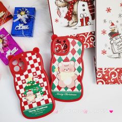 CASE IPHONE Merry Christmas Tai Gấu Viền Gợn Sóng Siêu Xinh - NOEL