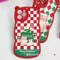 CASE IPHONE Merry Christmas Tai Gấu Viền Gợn Sóng Siêu Xinh - NOEL