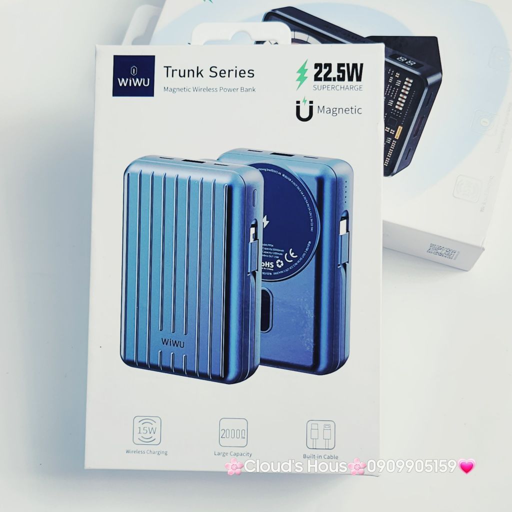 POWERBANK - Sạc dự phòng Chính hãng WIWU Magsafe 22.5W Super Charge 20000mAh