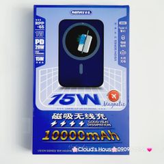 POWERBANK - SẠC DỰ PHÒNG REMAX RPP-65 MAGSAFE 20w 10000mah Hỗ Trợ Sạc Không Dây Dòng 15w Phù Hợp Cho Các Điện Thoại