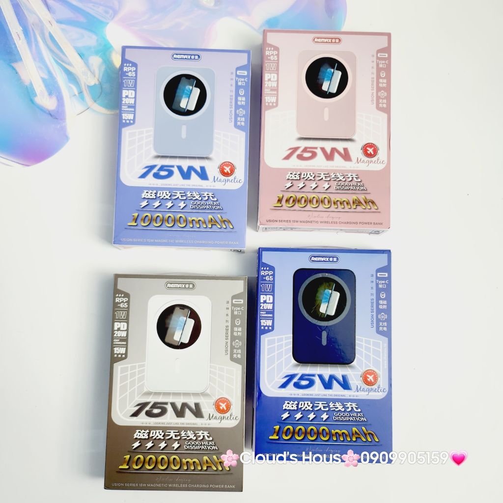 POWERBANK - SẠC DỰ PHÒNG REMAX RPP-65 MAGSAFE 20w 10000mah Hỗ Trợ Sạc Không Dây Dòng 15w Phù Hợp Cho Các Điện Thoại