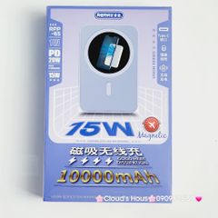 POWERBANK - SẠC DỰ PHÒNG REMAX RPP-65 MAGSAFE 20w 10000mah Hỗ Trợ Sạc Không Dây Dòng 15w Phù Hợp Cho Các Điện Thoại
