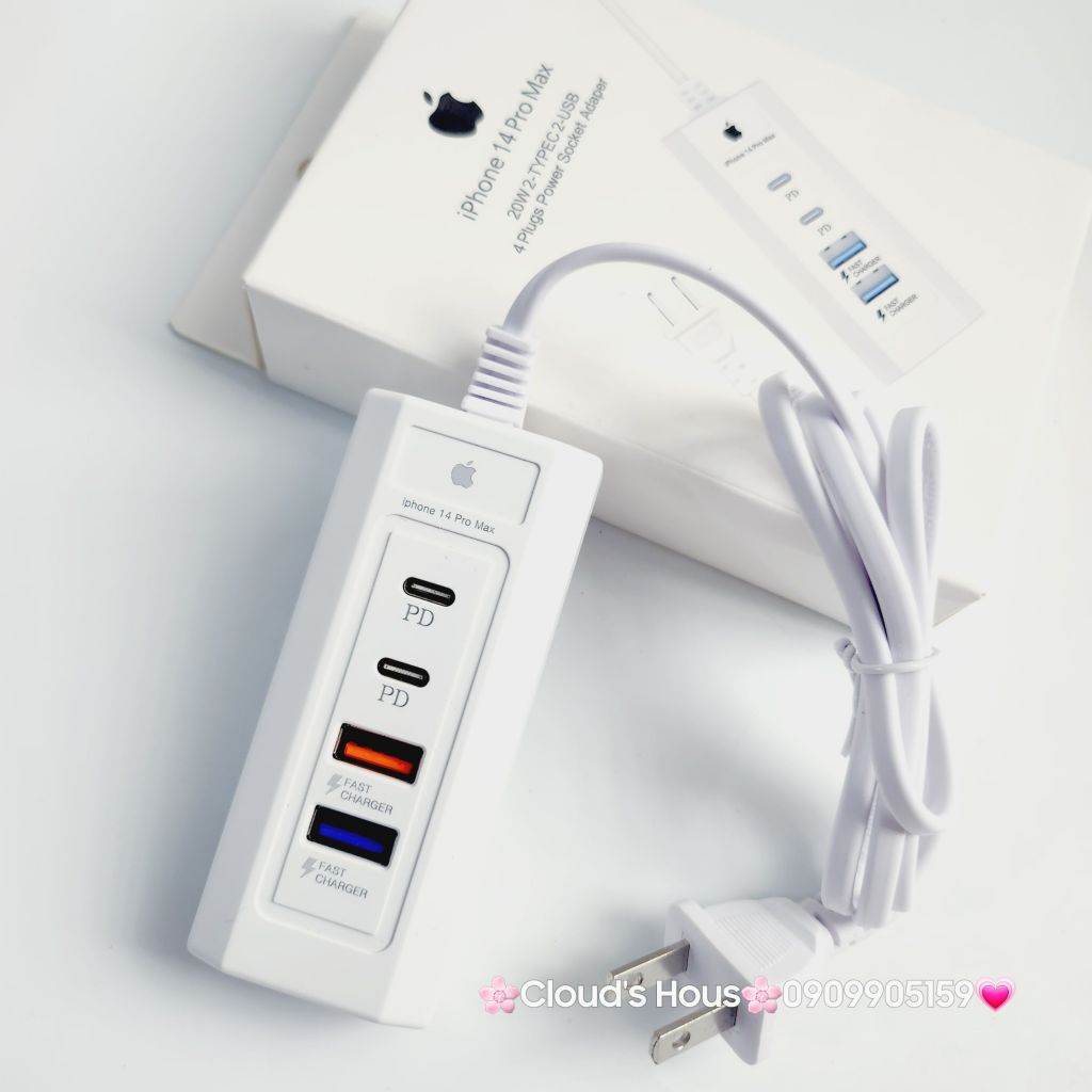 Ổ CẮM Thông Minh Đa Năng Chính hãng Apple 20W 4 Plugs Power Socket Adaper