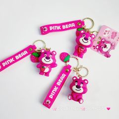 Móc Khóa Gấu Dâu Lotso Pink Bear