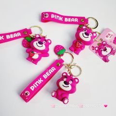 Móc Khóa Gấu Dâu Lotso Pink Bear
