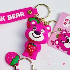Móc Khóa Gấu Dâu Lotso Pink Bear