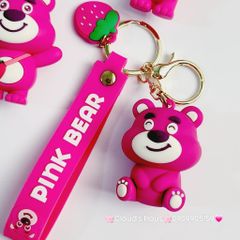 Móc Khóa Gấu Dâu Lotso Pink Bear