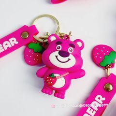 Móc Khóa Gấu Dâu Lotso Pink Bear
