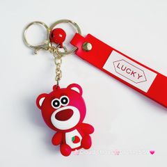 MÓC KHÓA GẤU Dâu LOTSO Mắt to tròn