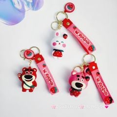 MÓC KHÓA GẤU Dâu LOTSO và Thỏ Dâu