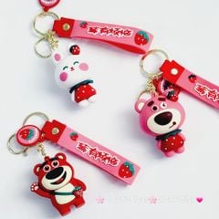 MÓC KHÓA GẤU Dâu LOTSO và Thỏ Dâu