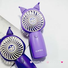 Mini Fan - Quạt cầm tay mini sạc tích điện Sanrio family Kuromi